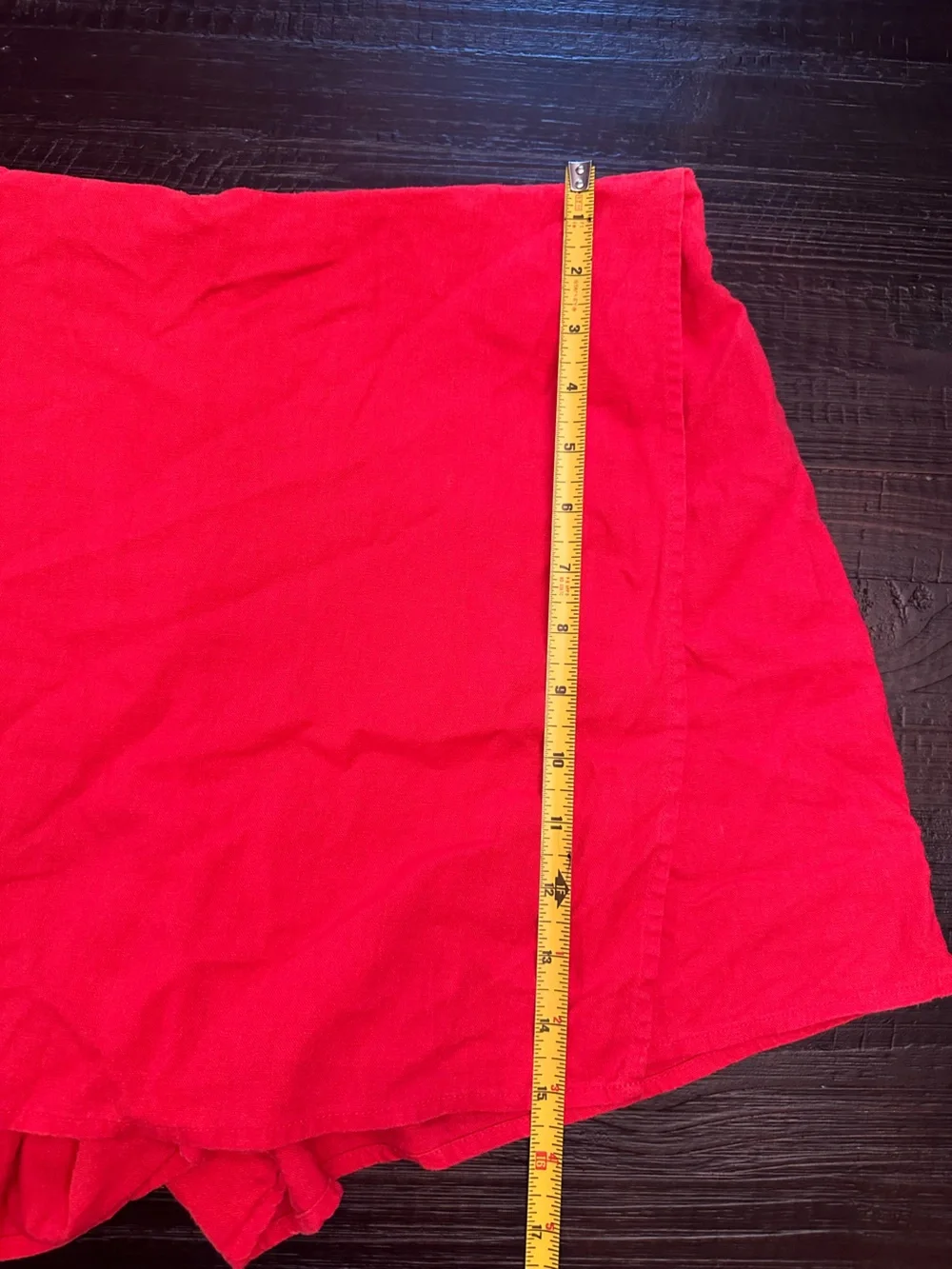 Cherry Red Women's Casual High-Waist Linen Skorts